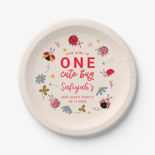 Prato De Papel Primeiro aniversario Ladybug Summer