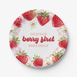 Prato De Papel Primeiro Aniversário Morango Berry
