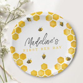 Prato De Papel Primeiro aniversario para Meninas no Primeiro Dia