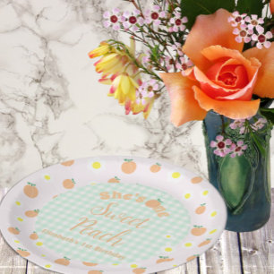 Prato De Papel Primeiro aniversario Peach doce