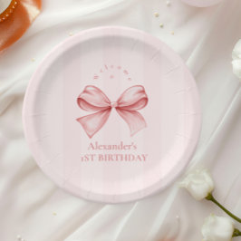 Prato De Papel Primeiro aniversario rosa Rico ONE Girl