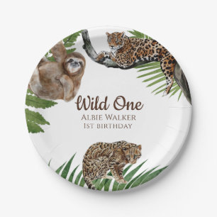Prato De Papel Primeiro aniversario selvagem Safari