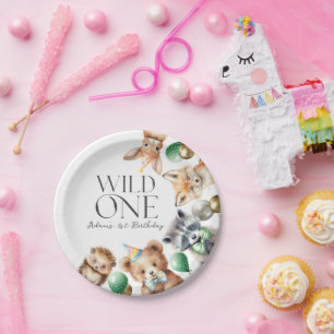 Prato De Papel Primeiro aniversario Wild One Woodland