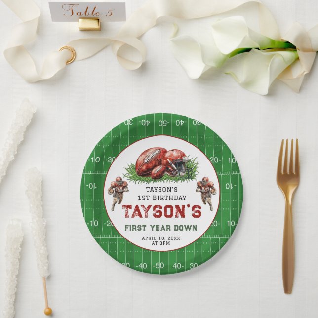 Prato De Papel Primeiro Ano Em Festa De primeiro aniversario De F (Casamento)