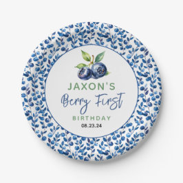 Prato De Papel Primeiro Partido do primeiro aniversario Berry Blu