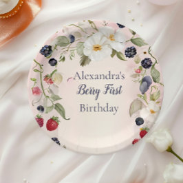 Prato De Papel Primeiro primeiro aniversario do Strawberry Berry