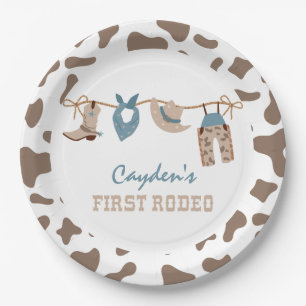 Prato De Papel Primeiro Rodeio Cowboy Ocidental Aniversário de 1