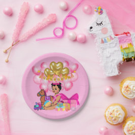 Prato De Papel Princesa a Rosa