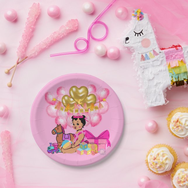 Prato De Papel Princesa a Rosa (Festa)
