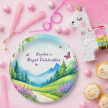 Princesa Castle Festa de aniversário Plates
