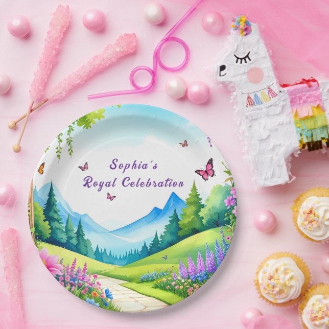 Prato De Papel Princesa Castle Festa de aniversário Plates (Festa)