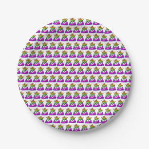Prato De Papel Princesa Coroa Arco-íris Emoji Tombadilho