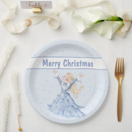 Prato De Papel Princesa de inverno de Natal