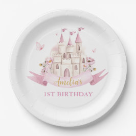 Prato De Papel Princesa Fairytale Castle Birthday Paper Plate