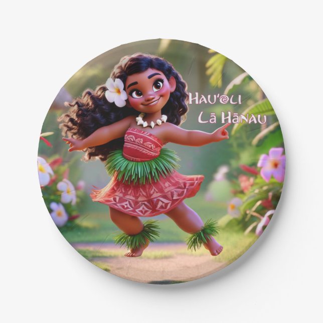 Prato De Papel Princesa Hula Hauʻoli (Frente)