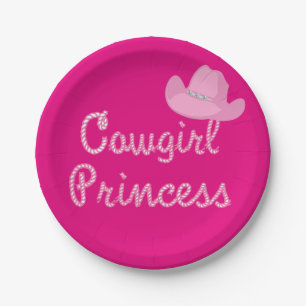 Prato De Papel Princesa ocidental Partido Cor-de-rosa Chapéu da