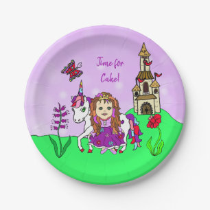 Prato De Papel Princesa Personalizada e Festa de aniversário Unic