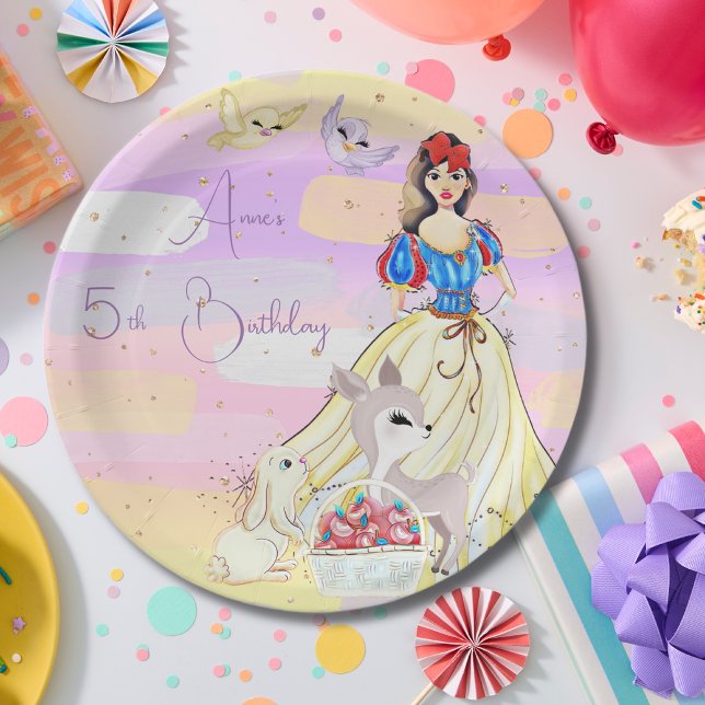 Prato De Papel Princesa Snowy Birthday Paper Plate (Criador carregado)