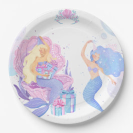 Prato De Papel Princess & Mermaid Birthday Invitation Card