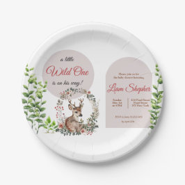 Prato De Papel Printable Sweet Woodland Chás de fraldas Plates