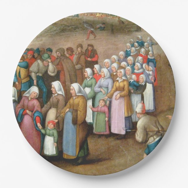 Prato De Papel Procissão de Casamento Tradicional (Arte Antiga) (Frente)