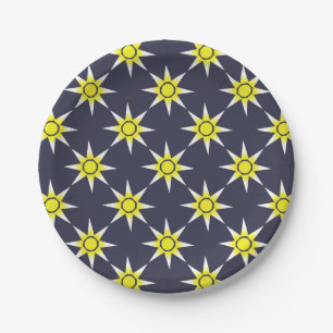 Prato De Papel Produto Sun magico branco amarelo