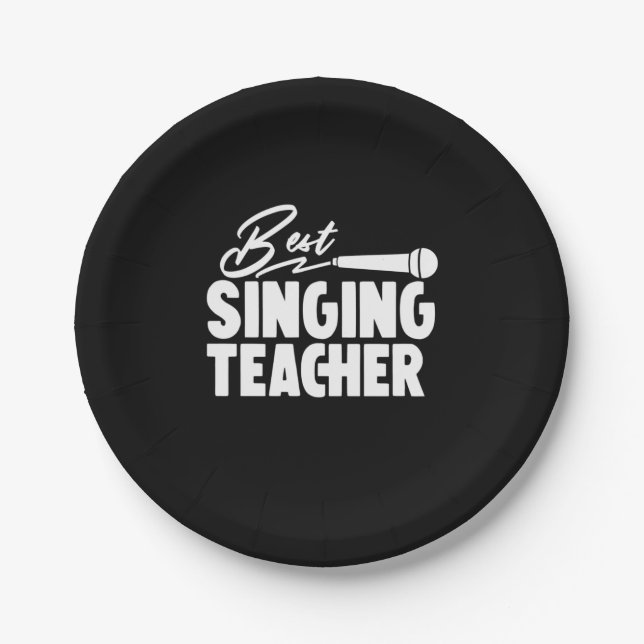 Prato De Papel Professor de presentes | Melhor Professora Cantora (Frente)