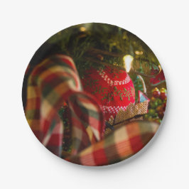 Prato De Papel Profundidade De Uma Árvore De Natal