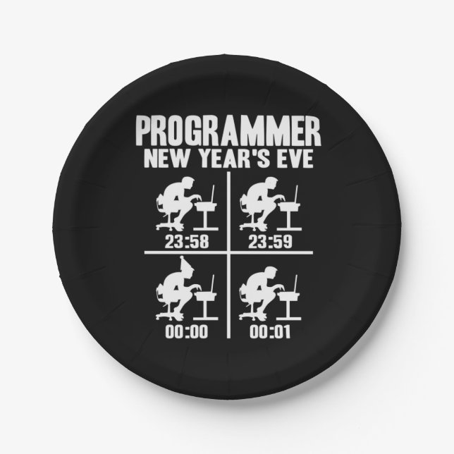Prato De Papel Programador de Ano Novo (Frente)