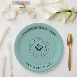 Prato De Papel Promocional de texto e logotipo personalizado mini