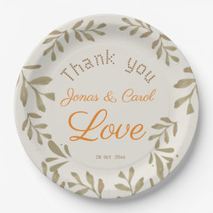 Prato De Papel Propagação personalizada amor verde casamento eleg