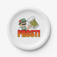 Prost! Alemão Vestindo Caricatura de Lederhosen Fu
