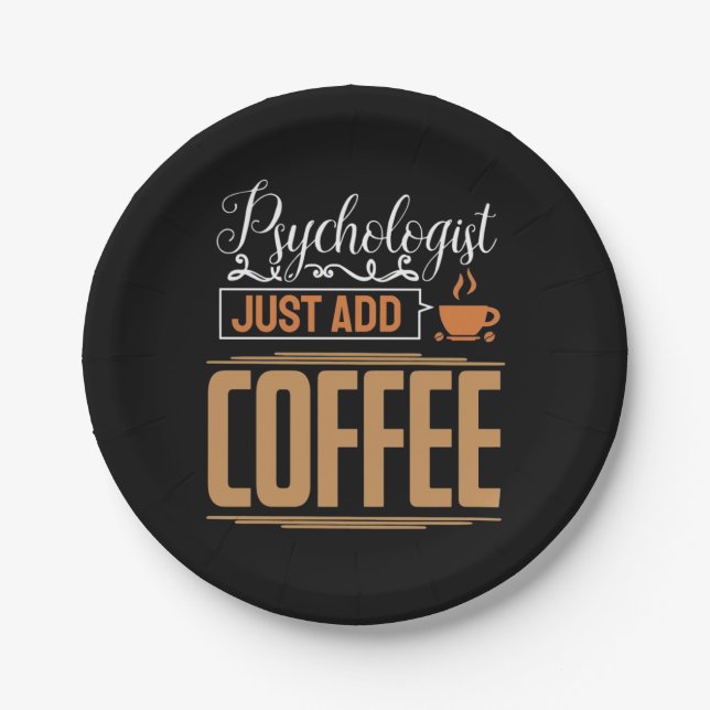 Prato De Papel Psicólogo Escolar Apenas Adicionar Café (Frente)
