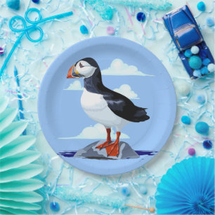 Prato De Papel Puffin Cute Atlantic Seabird