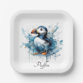 Prato De Papel Puffin Splash, personalizado