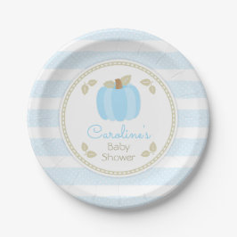 Prato De Papel Pumpkin Baby Boy Paper Placa
