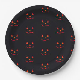 Prato De Papel Pumpkin Black & larange Halloween