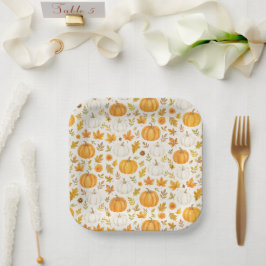 Prato De Papel Pumpkin Bonito | Ação de Graças