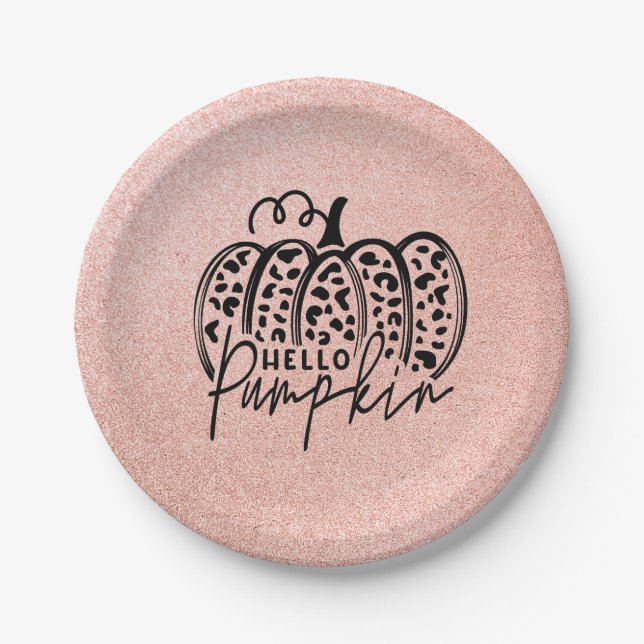 Prato De Papel Pumpkin de Alô Rosa Sparkle (Frente)