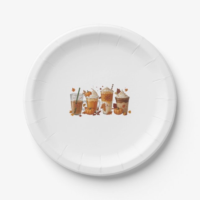 Prato De Papel Pumpkin de Café de Queda (Frente)