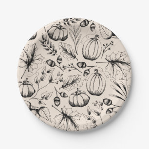 Prato De Papel Pumpkin de Colheita de Queda