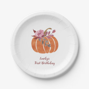 Prato De Papel Pumpkin Fall Harves Paper Plate