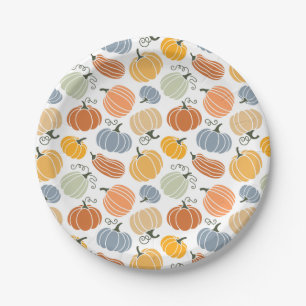 Prato De Papel Pumpkin Gourd Padrão Colorido