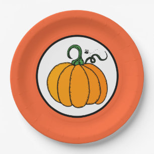 Prato De Papel Pumpkin Paper Plate