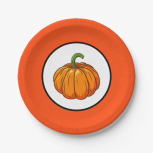 Prato De Papel Pumpkin Paper Plate