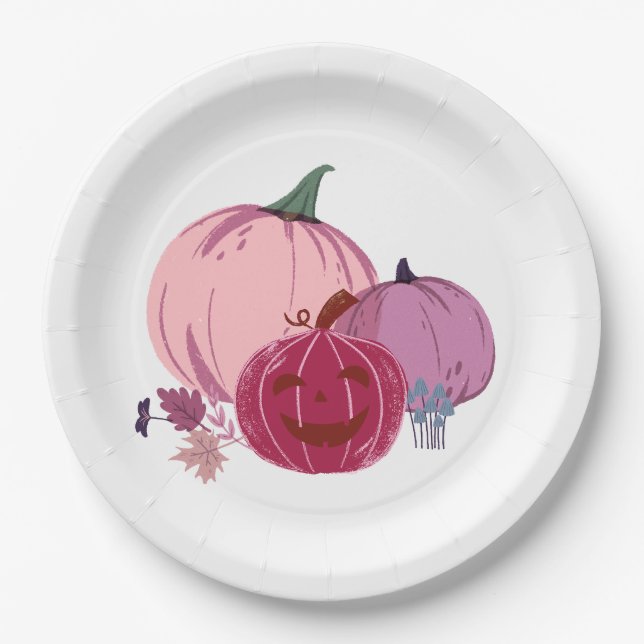 Prato De Papel Pumpkin para falar sobre placas de papel (Frente)