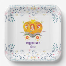 Pumpkin Princesa Carruagem Flores Selvagens Aniver