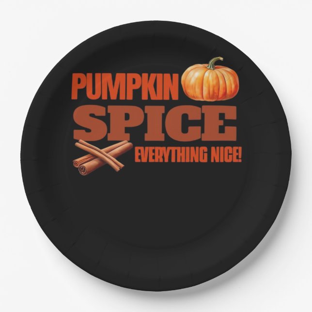 Prato De Papel Pumpkin Spice All Classic Basic Design (Frente)