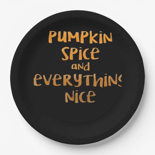 Prato De Papel Pumpkin Spice E Tudo O Que É Boa Design (Frente)