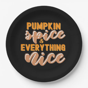 Prato De Papel Pumpkin Spice E Tudo O Que É Bom Outono